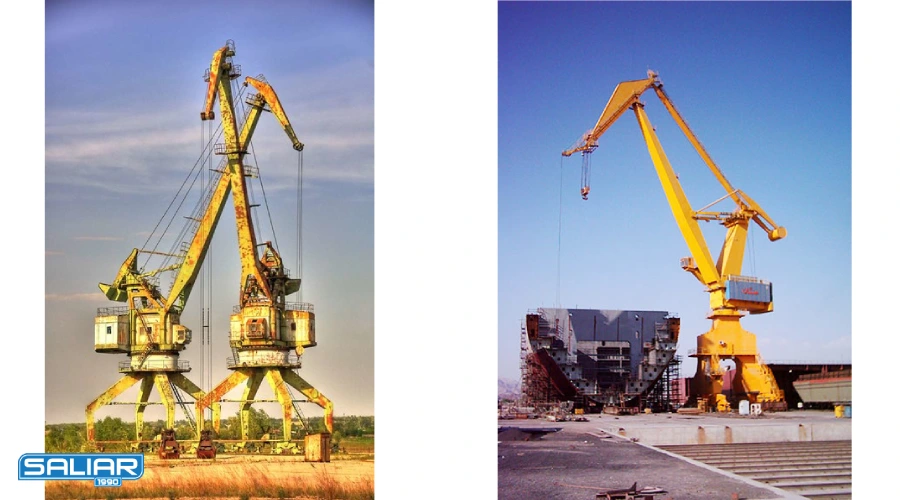 کاربرد جرثقیل زرافه ای در کشتی سازی